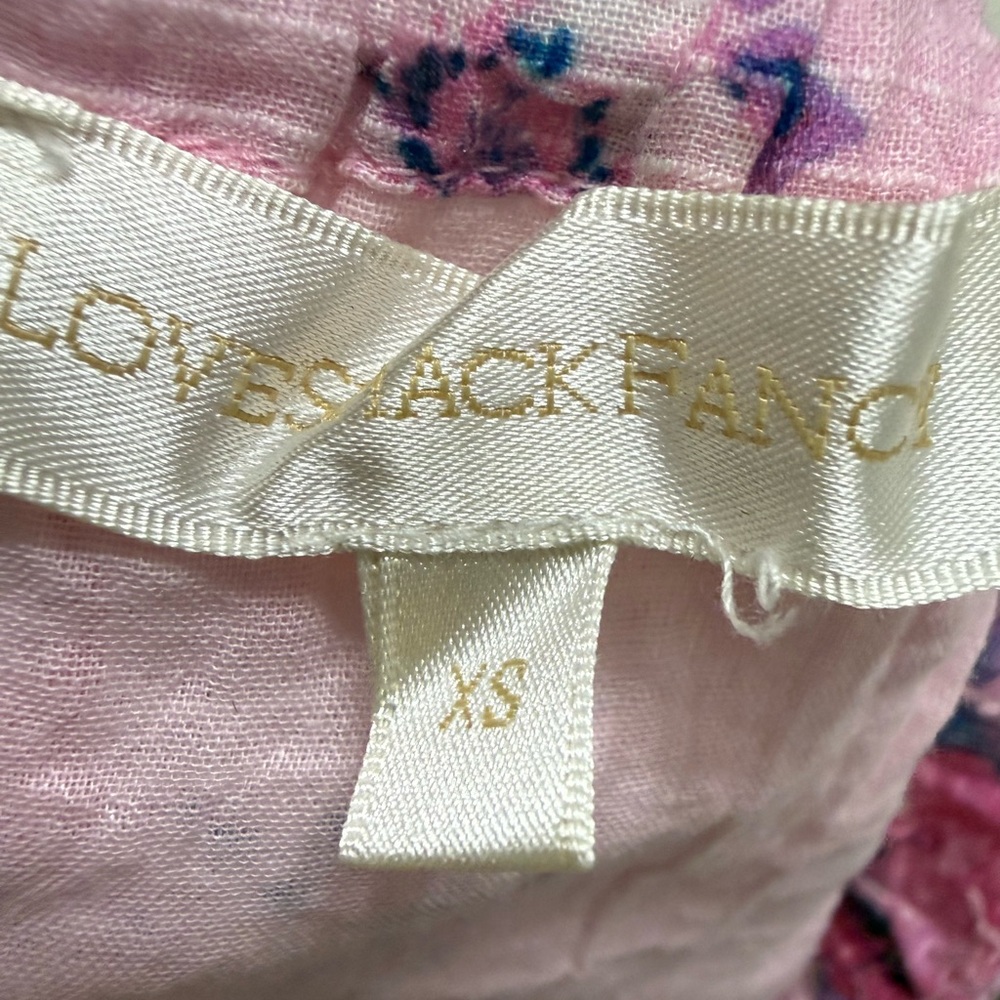 LoveShackFancy Cairo mini skirt pink purple floral tiered ruffled embroidered XS - Picture 2 of 12